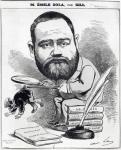 Emile Zola as a naturalist, from 'L'Eclipse' (engraving) (b/w photo)