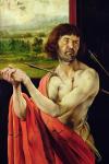 Detail of Saint Sebastien and landscape from the Isenheim altarpiece, inner wing, c.1512-16, (oil on panel)