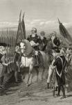 George Washington taking command of the Army, 1775, from 'Life and Times of Washington', Volume I, published 1857 (litho)