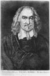 Portrait of Thomas Hobbes (1588-1679) (engraving) (b/w photo)
