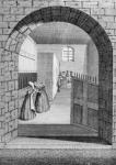 The Manner of John Shepherd's escape out of the Condemned Hole in Newgate, 1724 (etching) (b/w photo)