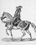 Knight on Horseback in Gala Attire of the 1400s (engraving)