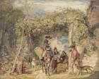 Figures and Animals in a Vineyard, c.1829 (w/c, gouache & graphite on paper)