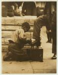 Bootblack in the Bowery, New York, 1910 (b/w photo)