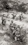The Rough Riders, members of 1st United States Volunteer Cavalry, at The Battle of Las Guasimas, Cuba, June 24, 1898, the first land engagement of the SpanishAmerican War. From The History of Our Country, published 1900