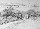 Cottage Gate and View Beyond,2015, (pen and ink)