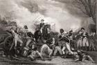 Battle at Princeton New Jersey, USA, 1775. From a 19th century print engraved by J Rogers after Trumbull