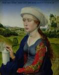 Mary Magdalene, from the right hand panel of Triptych of the Braque Family (oil on panel)
