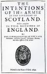 Title Page for 'The Intentions of the Armie of the Kingdome of Scotland' by Alexander Henderson, published 1640 (printed paper)