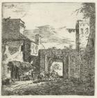 Inn at city gate, 1653 (etching)