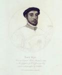 Portrait of David Rizio, from an original painted in 1564, engraved by C. Wilkin, pub. London, 1814 (engraving)