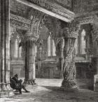 Interior of Roslin Chapel, with the Apprentice Pillar, from 'Scottish Pictures Drawn with Pen and Pencil', by Samuel G. Green, published in 1886 (litho)