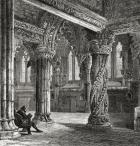 Interior of Roslin Chapel, with the Apprentice Pillar, from 'Scottish Pictures Drawn with Pen and Pencil', by Samuel G. Green, published in 1886 (litho)