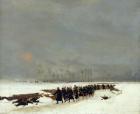 The War of 1870-71: An Infantry Column on their Way to a Raid, 1872 (oil on canvas)