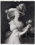 Copy of a Portrait of Marie-Antoinette (1755-93) after 1783 (oil on canvas) (b/w photo)