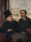 Self Portrait with Evariste de Valernes (1816-96) c.1865 (oil on canvas)