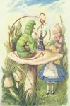 Alice Meets the Caterpillar, illustration from 'Alice in Wonderland' by Lewis Carroll (1832-9) (colour litho)