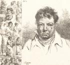 Self-Portrait and Other Heads, 1819 (lithograph)
