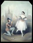 'La Esmeralda': Carlotta Grisi (1819-99) & Jules Perrot (1810-92)d(coloured litho)