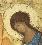 Detail from The Holy Trinity, 1420s (tempera on panel) (detail) (see 39517)