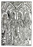 St. Wenceslaus, St. Adalbert, St. Stanislaus and St. Florian (woodcut) (b/w photo)