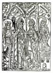 St. Wenceslaus, St. Adalbert, St. Stanislaus and St. Florian (woodcut) (b/w photo)