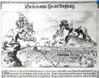 The City of Augsburg forced to accept Catholic Domination in 1629 (engraving) (b/w photo)