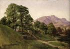 Landscape in Upper Bavaria, 1836 (oil on paper mounted on card)