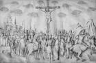 Crucifixion, from the Jacopo Bellini's Album of drawings (pen & ink on vellum) (b/w photo)