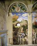 Horse and groom with hunting dogs, from the Camera degli Sposi or Camera Picta, 1465-74 (fresco) (detail of 78449)