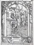 Emptying the Chamber Pots, illustration from 'Praxis rerum criminalium' by Joose de Damhouder, 1554 (woodcut) (b/w photo)