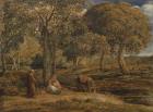 Landscape with Family Group, possibly The Rest on the Flight into Egypt, c.1827 (oil on panel)