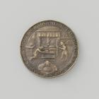 Pastymakers' Guild of Middelburg attendance token, 1653 (brass)