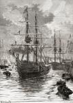 HMS Alert and HMS Discovery departing from Portsmouth, England 29 May 1875, at the start of The British Arctic Expedition of 1875-1876, led by Sir George Strong Nares.
