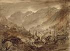 Mountain Landscape, Macugnaga, 1845 (pen & brown ink and wash over pencil on paper)
