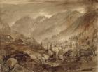 Mountain Landscape, Macugnaga, 1845 (pen & brown ink and wash over pencil on paper)