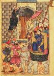 Fol.110 The Sultana leaving the palace, from 'The Book of Kalilah and Dimnah' (ink and opaque w/c on paper)