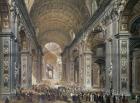 Interior of St. Peter's, Rome, 1867 (pencil & w/c on paper)