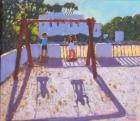 Summer swing,Folegandros,Greek Islands,August 2017,(oil on canvas)