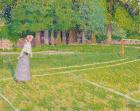 Tennis at Hertingfordbury, 1910 (oil on canvas)