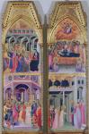 Triptych of the Coronation of the Virgin, left and right panels (oil on panel)