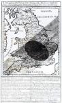 A Map Showing the Passage of the Shadow of the Moon Over England on 22 April 1715, engraved by John Senex, 1715 (engraving) (b/w photo)