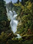Waterfall in the Bern Highlands, 1796 (oil on canvas) (see also 191631)