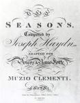 Cover of the score sheet of 'Seasons' by Joseph Haydn (1732-1809) (engraving) (b/w photo)