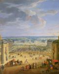 Perspective View from the Chateau of Versailles of the Place d'Armes and the Stables, 1688 (oil on canvas)
