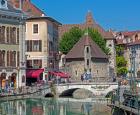 Annecy, Haute-Savoie department, Rhone-Alpes, France. Palais de l'Isle in the middle of the Thiou river.