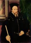 Portrait of William Cecil, 1st Baron Burghley (1520-98) Lord High Treasurer (oil on panel)