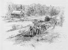 Jericho Mills: Union engineer corps at work, engraved by Harry Fenn (1838/45-1911) from a photograph, illustration from 'Battles and Leaders of the Civil War', edited by Robert Underwood Johnson and Clarence Clough Buel (engraving)