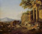 Landscape with a ruin, 1670 (oil on canvas)