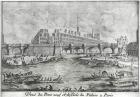 View of the Pont Neuf and the Isle du Palais, Paris (engraving) (b/w photo)